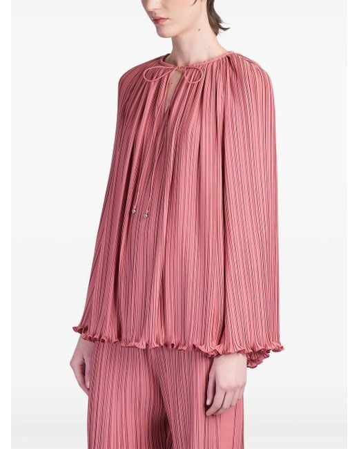 Lanvin Pink Plissé Blouse