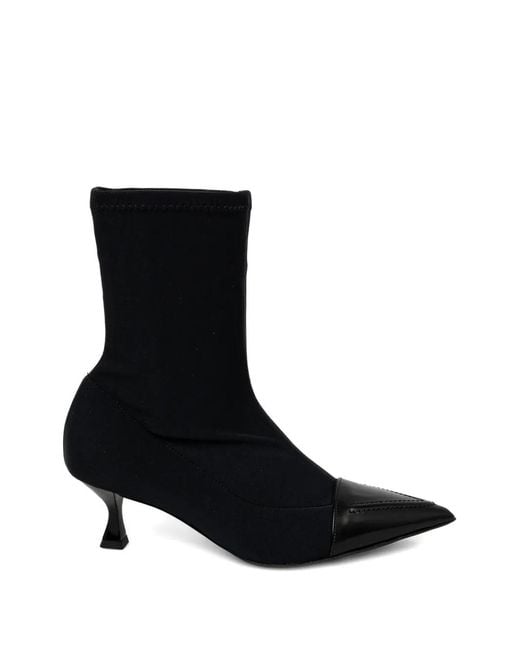Love Moschino Black Pointed-Toe Heeled Boots