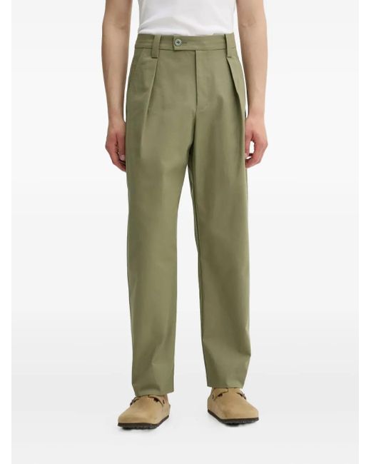 A.P.C. Green Pleated-Front Trousers for men