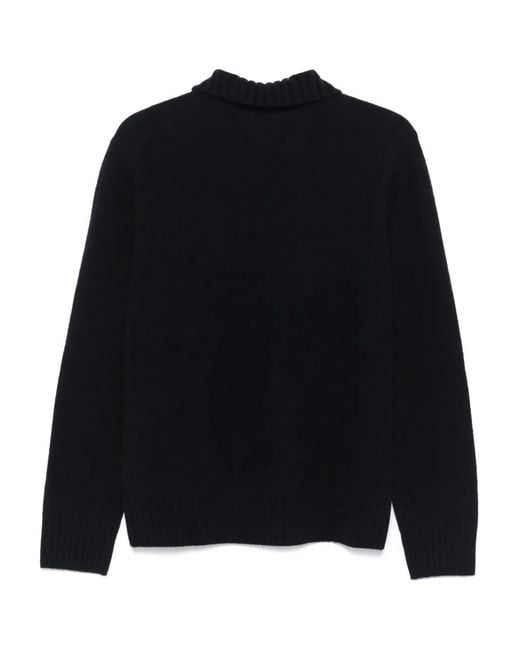 Ballantyne Black Spread Collar Knitted Sweater for men
