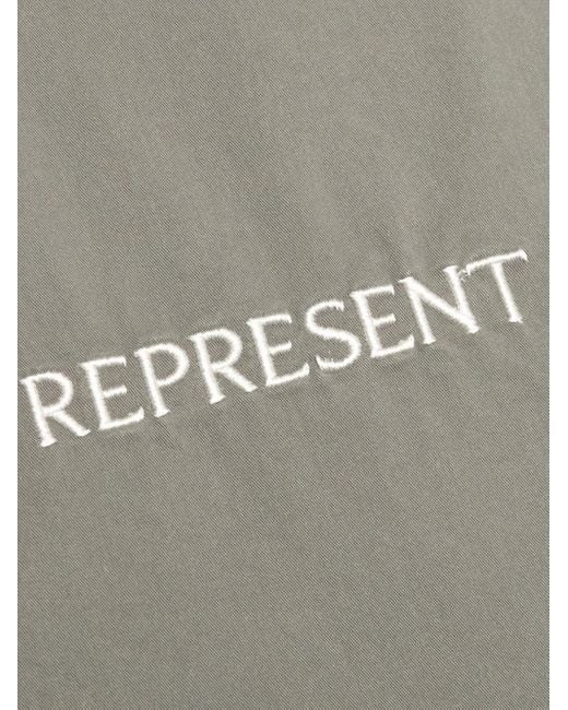 Represent Gray Camp-Collar Shirt for men
