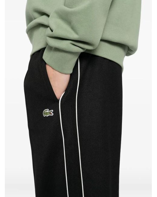 Lacoste Black Logo-Patch Track Pants for men