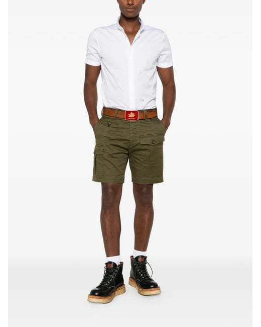 DSquared² Green Multi-Pocket Cargo Shorts for men