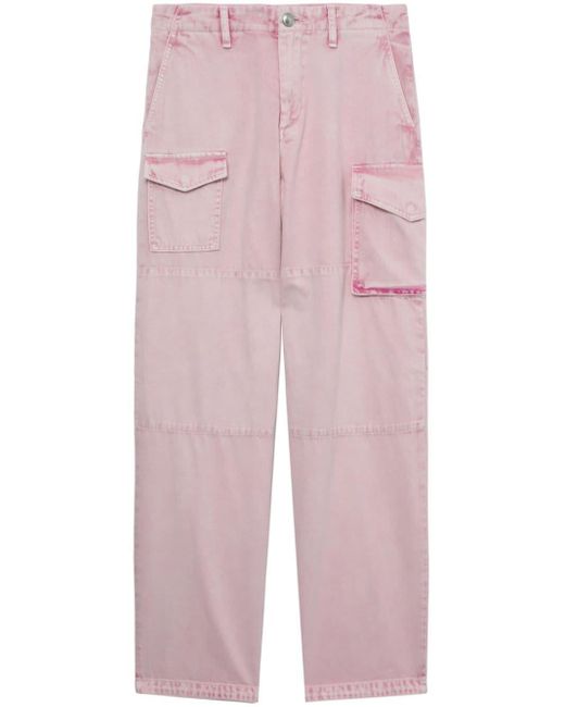 Rag & Bone Pink Washed Cargo Cotton Trousers
