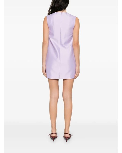 Self-Portrait Purple Short Lilac Taffeta Dress