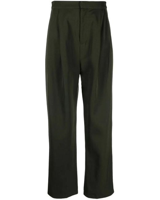 Sara Lanzi Black Pleated High-Rise Trousers