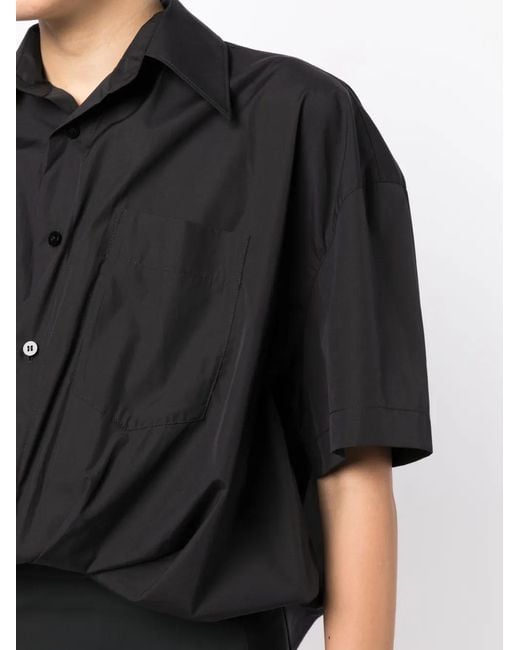 JNBY Black Wrapped Short-Sleeved Dress