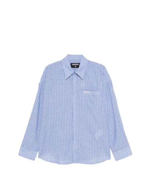 WRSTBHVR Blue Striped Pocket Shirt