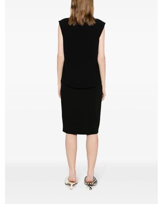 Styland Black Sleeveless Crepe Blouse