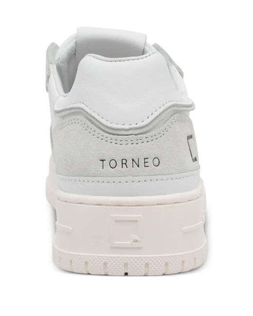 Date White Torneo Round-Toe Leather Sneakers for men