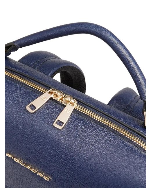 Piquadro Blue Leather Ipad Backpack