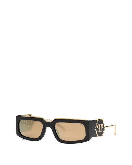 Philipp Plein Metallic Rectangle-Frame Sunglasses for men