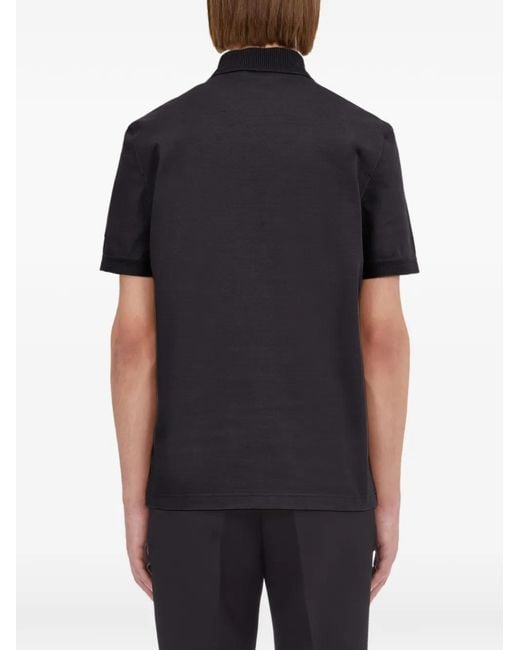 Ferragamo Black Polo With Zip Collar for men