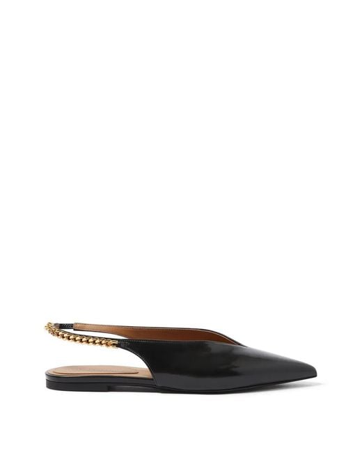 Stella McCartney White Slingback-Strap Point-Toe Flat Pumps