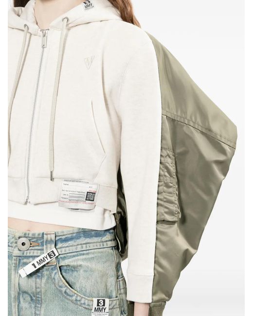 Maison Mihara Yasuhiro White Logo-Patch Hooded Jacket
