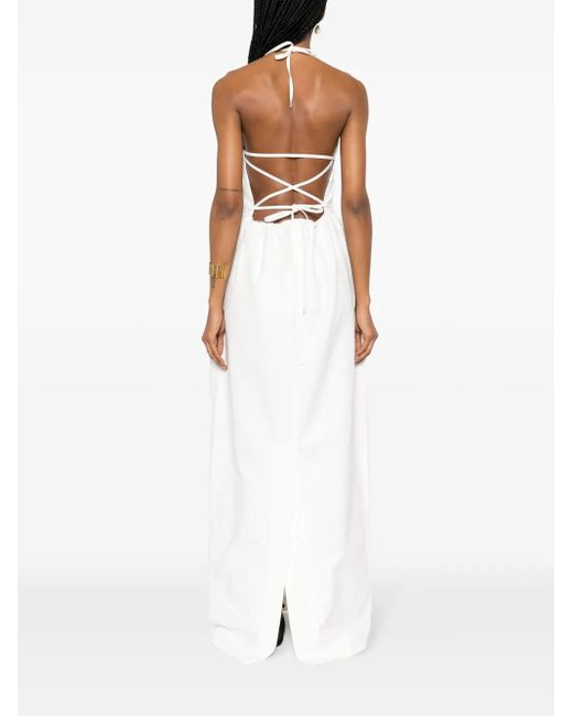 Max Mara White Cotton Long Dress