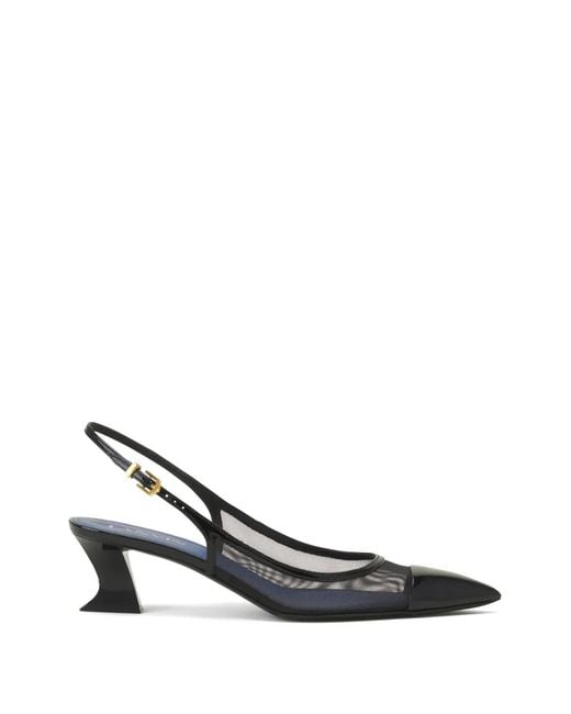 Lanvin White Point-Toe Sling-Back Pumps