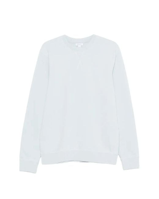 Sunspel White Round-Neck Sweatshirt for men