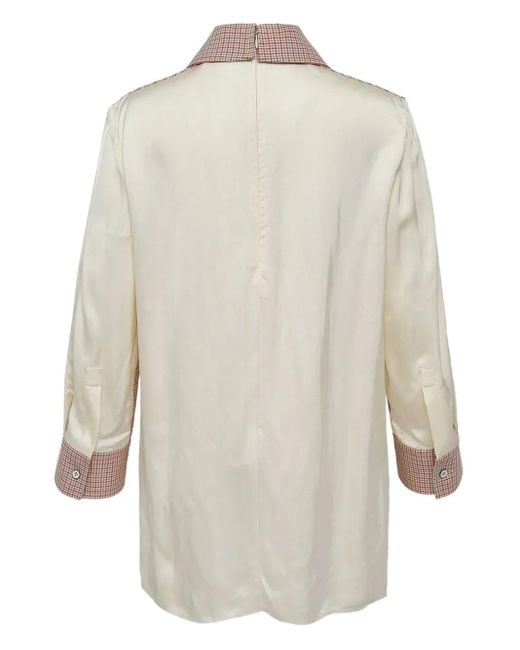 Jil Sander Brown College Checked Top