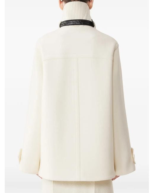 Lanvin White Buckle-Detail Double-Breasted Coat