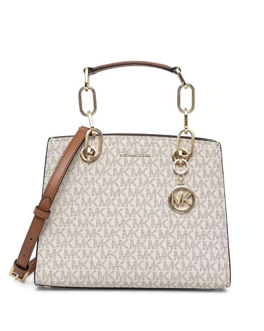 MICHAEL Michael Kors White Cynthia monogrammed leather shoulder bag