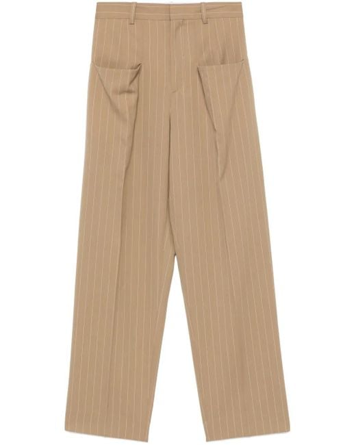 Pantaloni A Righe di Victoria Beckham in Natural