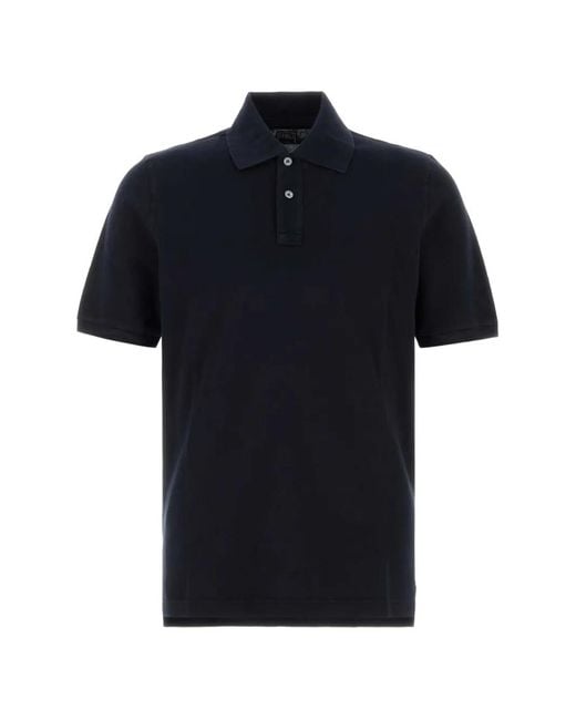 Fedeli Black Piquet Polo Shirt for men