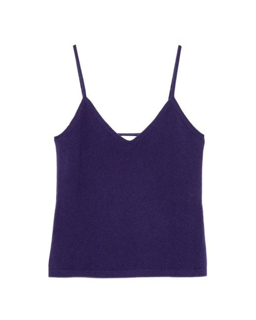 Bompard Blue Strappy V-Neck Tank Top