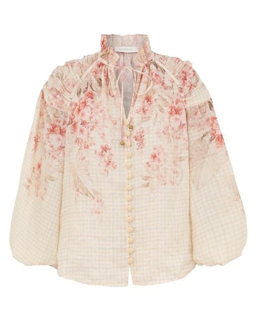 Zimmermann Natural Printed Blouse