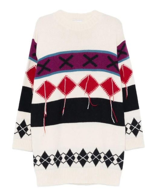 Vestido Midi A Rombos Iceberg de color White
