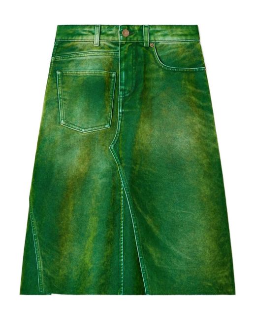 Tory Burch デニム Aラインスカート Green