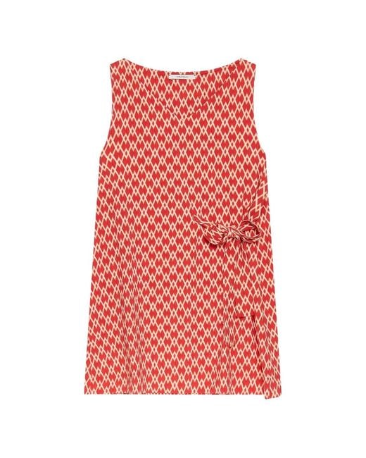 Maliparmi Red V-Neck Top