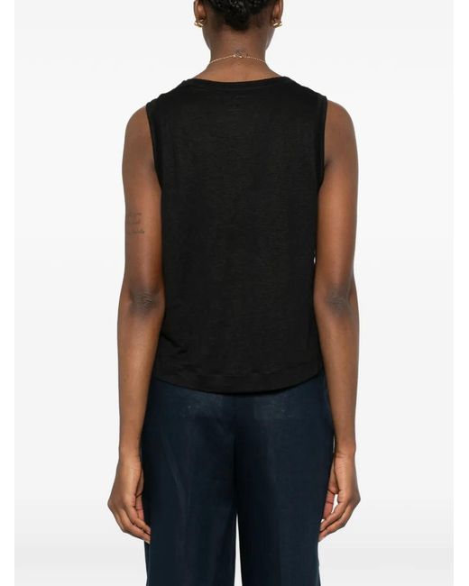 Majestic Filatures Black Crew-Neck Tank Top