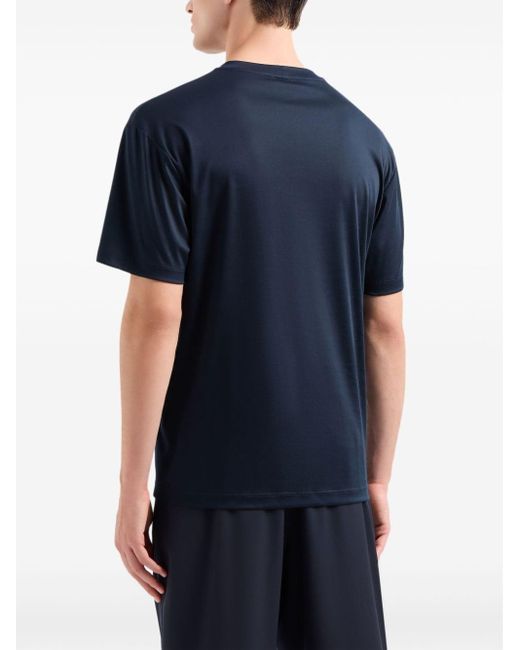 Giorgio Armani T-Shirt mit Logo-Stickerei in Blue für Herren