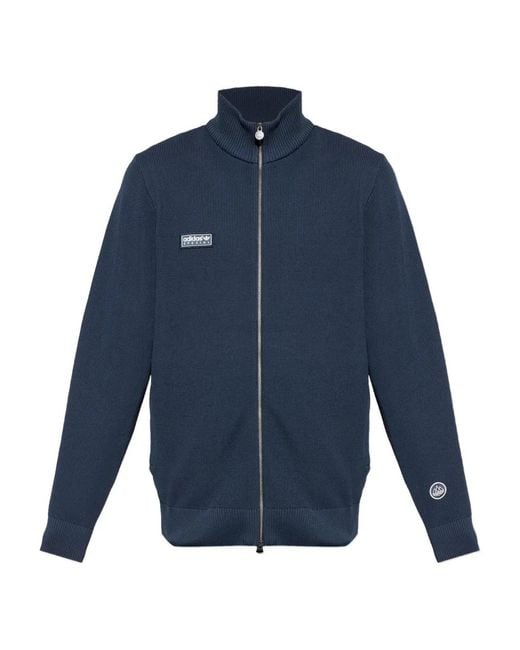 Adidas Blue Lawton Spzl Zip-Fastening Cardigan for men