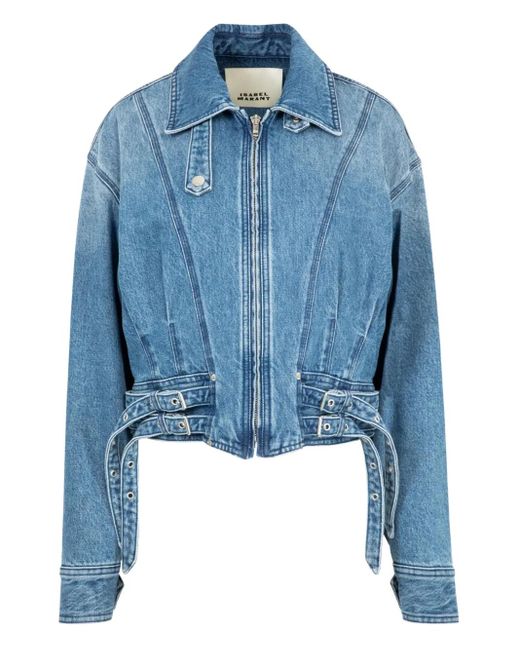 Isabel Marant Blue Santa Belted Denim Jacket