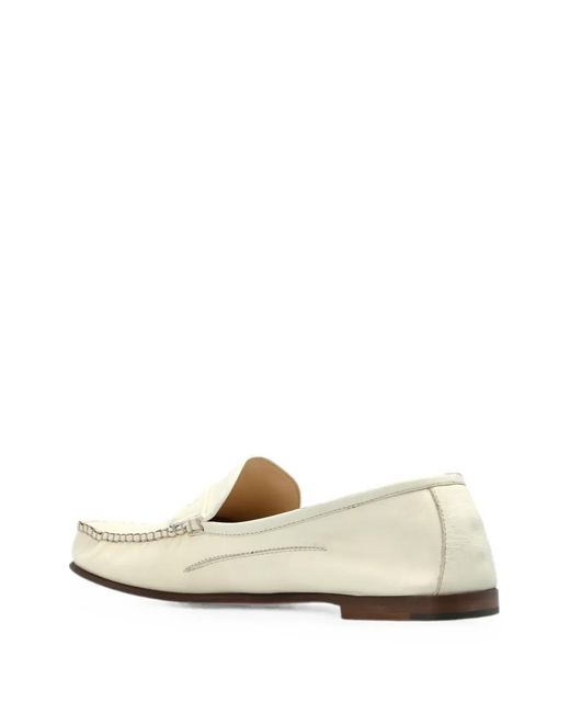 Versace White Guanto Leather Loafers