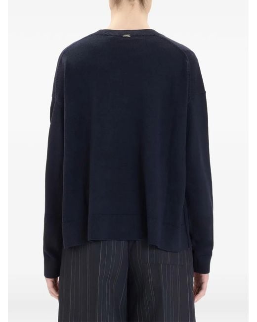 High Blue Quick-Step Pullover Mit Blumenapplikation