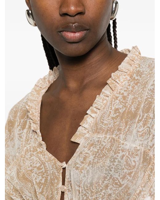Aniye By White Paisley-Pattern Blouse