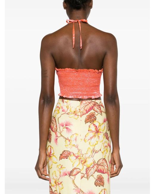 Forte_forte Red Draped Halterneck Top