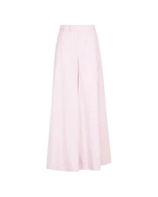 FEDERICA TOSI Pink Belt-Loops Palazzo Pants
