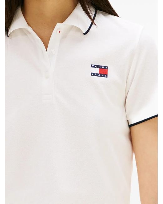Tommy Hilfiger White Pleated-Skirt Polo Mini Dress