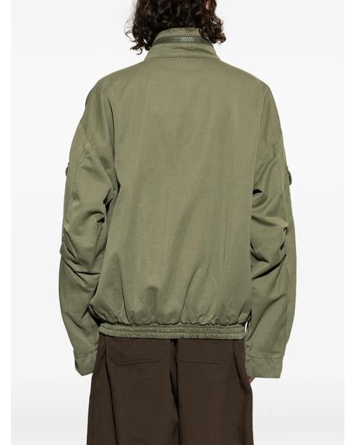Balmain Green Multi-Pocket High-Neck Jacket for men