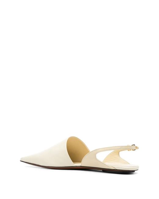Nanushka White Square-Toe Slingback Mules