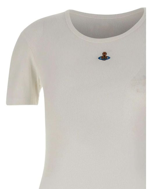 Vivienne Westwood Gray Orb-Embellished Ribbed Bodysuit