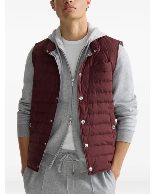 Brunello Cucinelli Purple Techno Fabric Down Vest for men