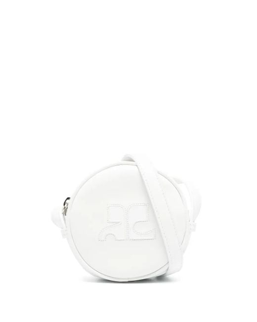 Courreges White Runde Reedition Umhängetasche