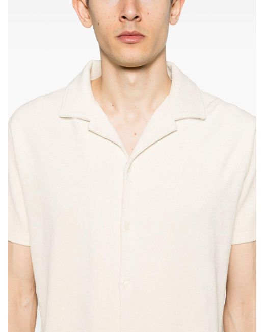 Altea White Harvey Towelling-finish Shirt for men