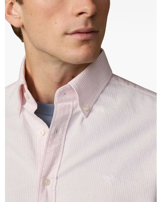 Hackett White Ticking-Stripe Cotton Shirt for men