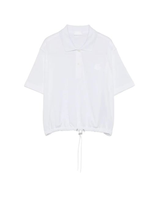 Polo Con Dobladillo Con Cordones Moncler de color White